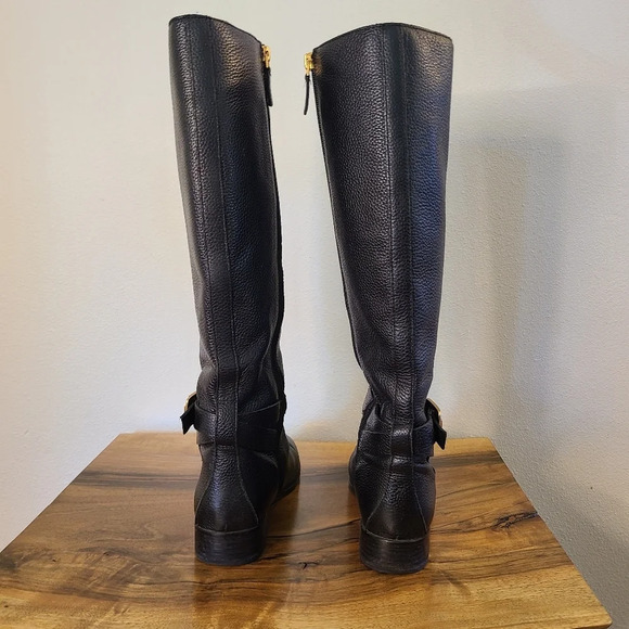 Tory Burch Brook Black Tumbled Leather Knee Boot - Picture 6 of 12